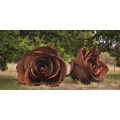 famous metal art theme park flora large roses garden corten steel sculpture